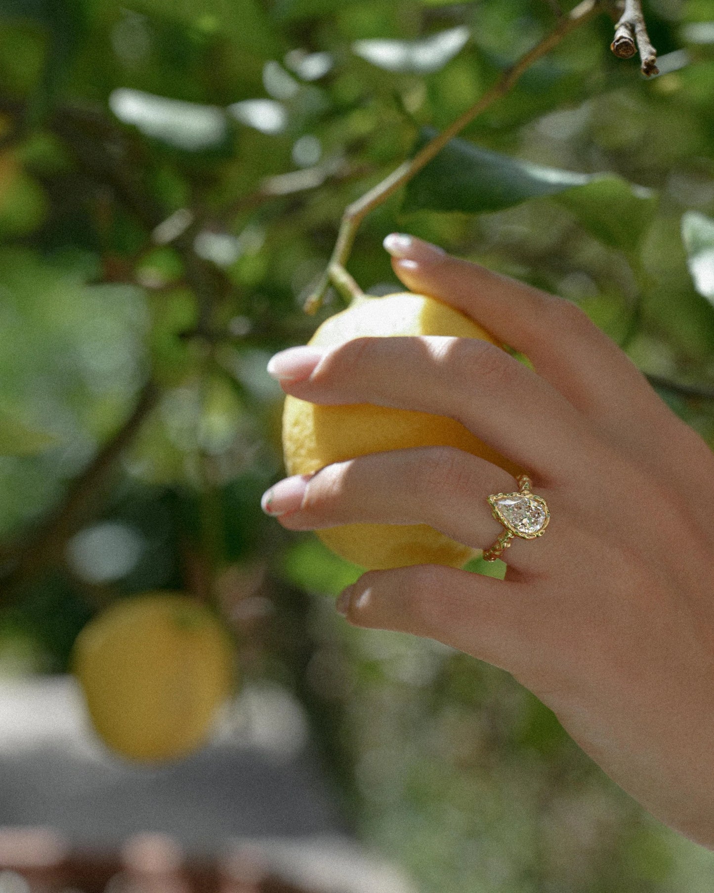 AuroraLuxe™ Étoile Diamond Ring | 18K Gold/Rose Gold-Plated Artisan Ring with Natural Diamond