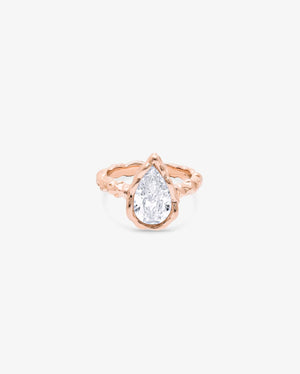 AuroraLuxe™ Étoile Diamond Ring | 18K Gold/Rose Gold-Plated Artisan Ring with Natural Diamond