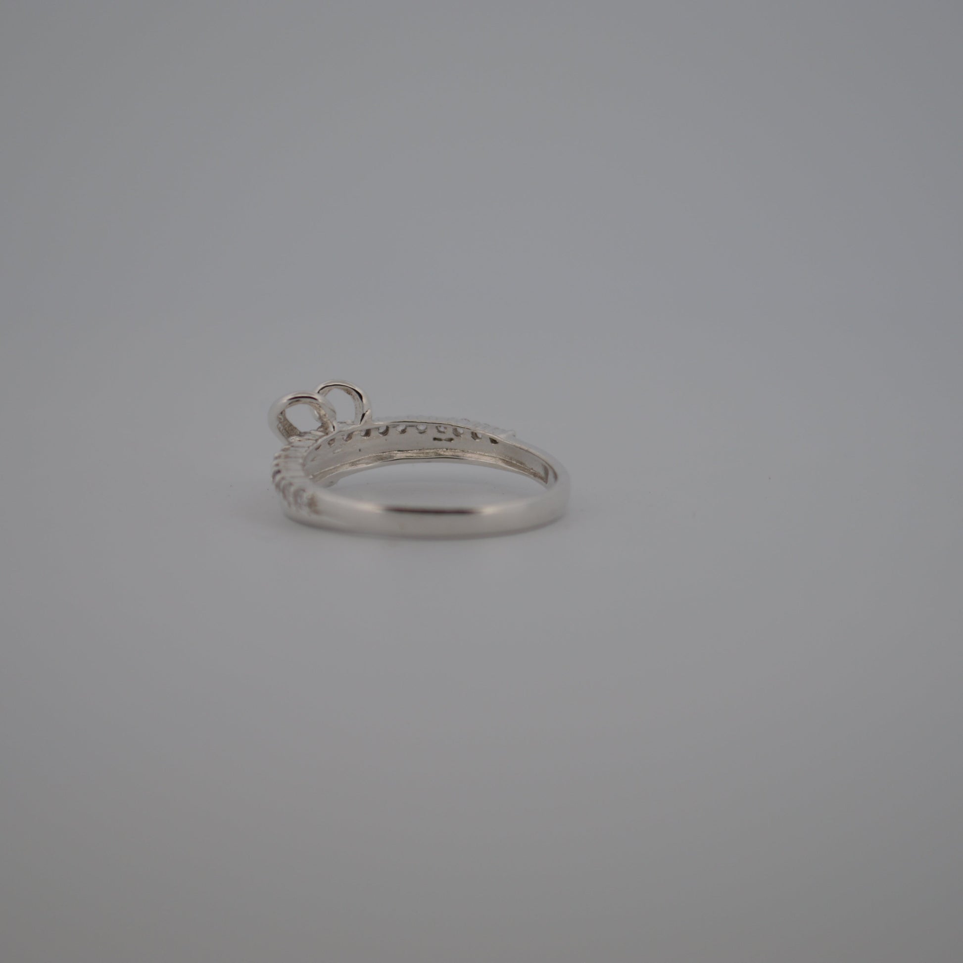 Silver ring on a gray background