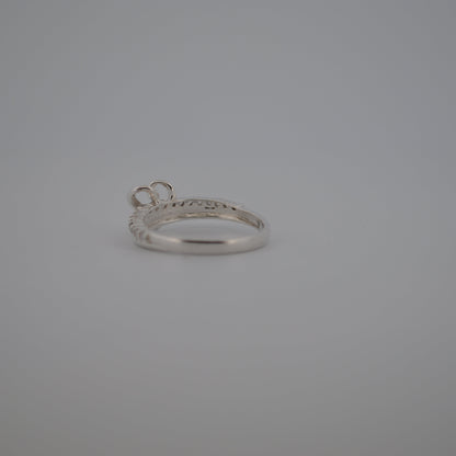 Silver ring on a gray background