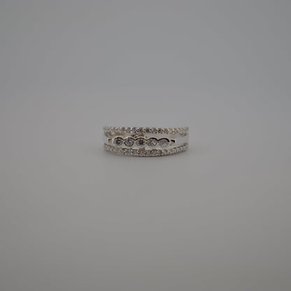 Lustrous & Loop Rhodium-Plated Sterling Silver Ring