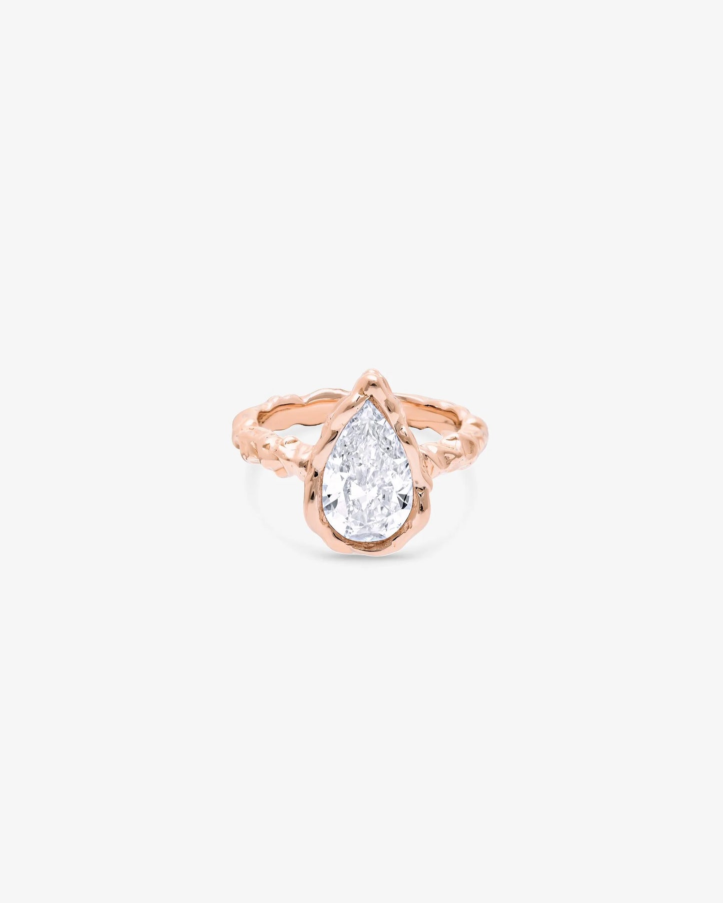 AuroraLuxe™ Étoile Diamond Ring | 18K Gold/Rose Gold-Plated Artisan Ring with Natural Diamond